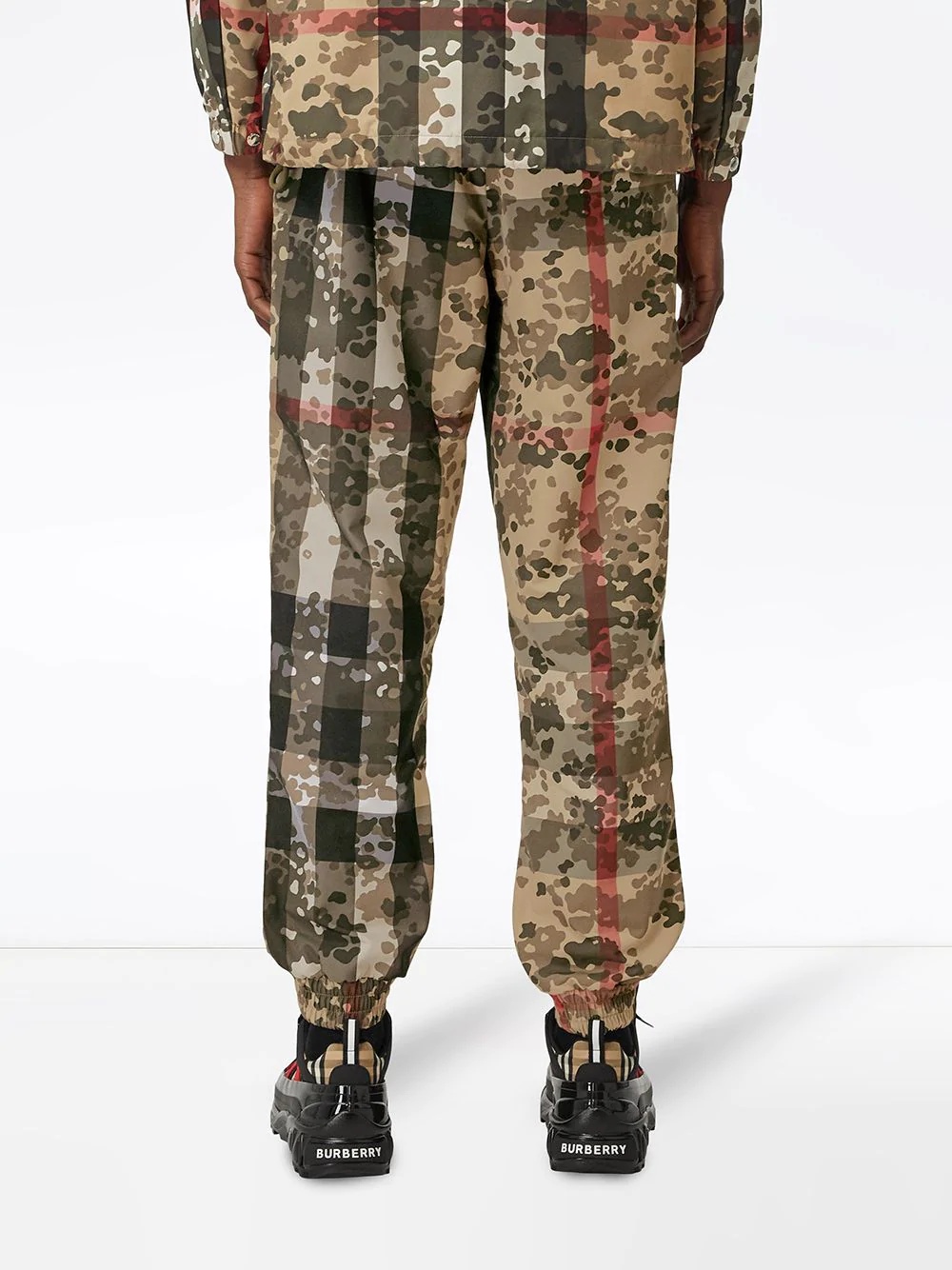 camouflage check track pants - 4