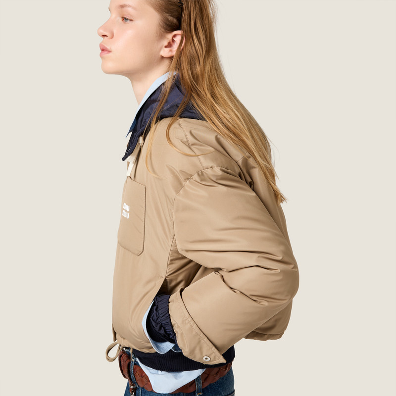 Technical pongé down hoodie jacket 4