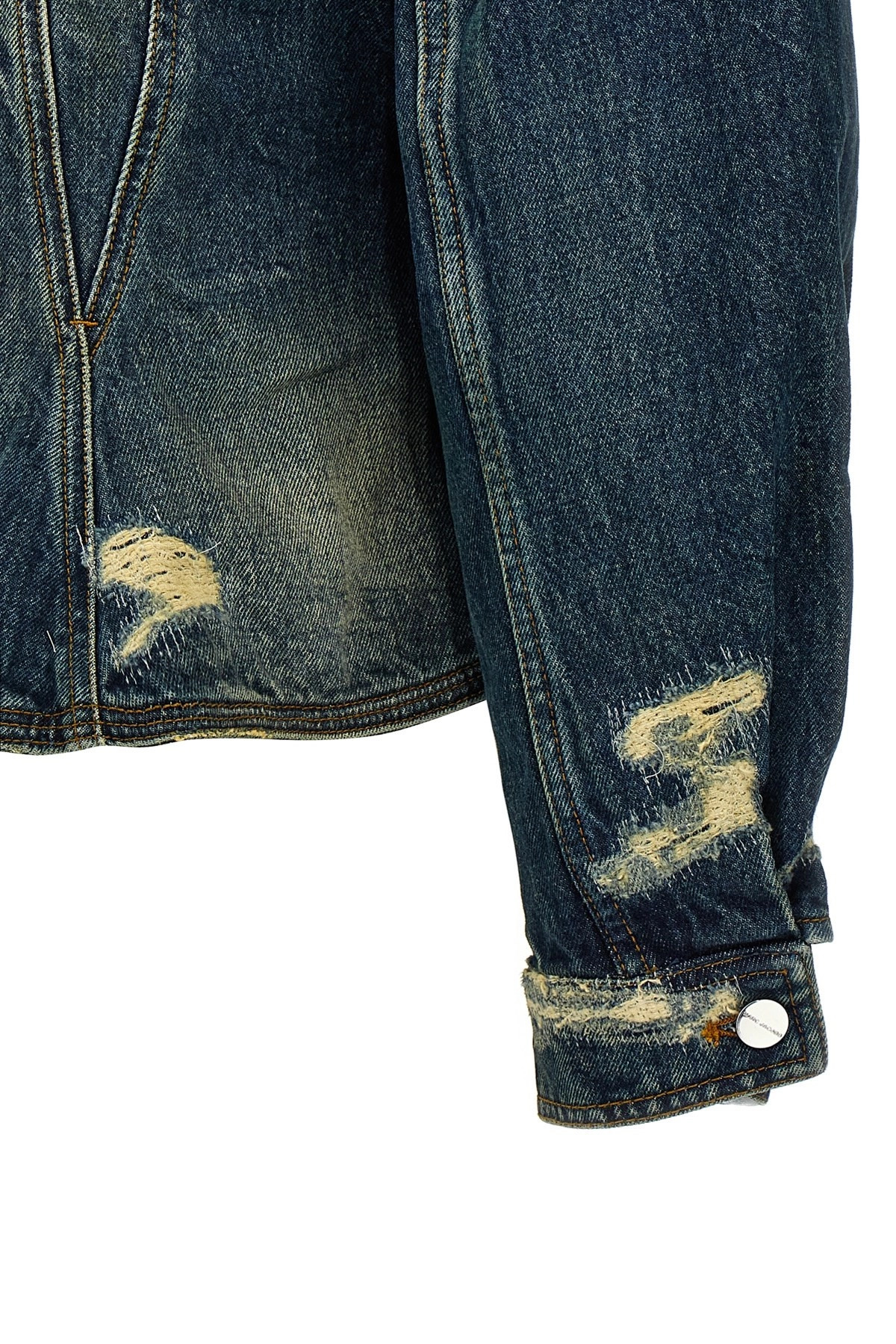 'The Rip And Repair Fluted Denim Jacket' jacket - 5