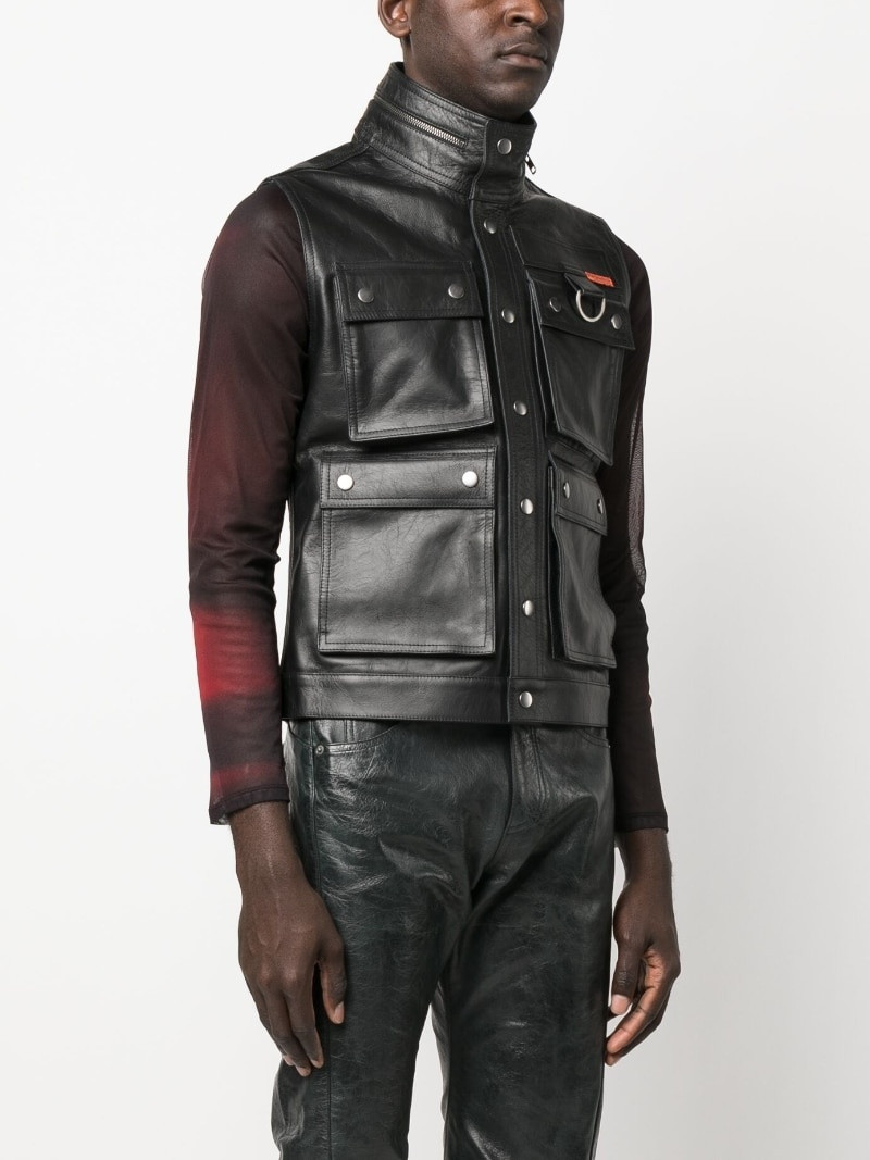 polished-finish button-fastening jacket 3