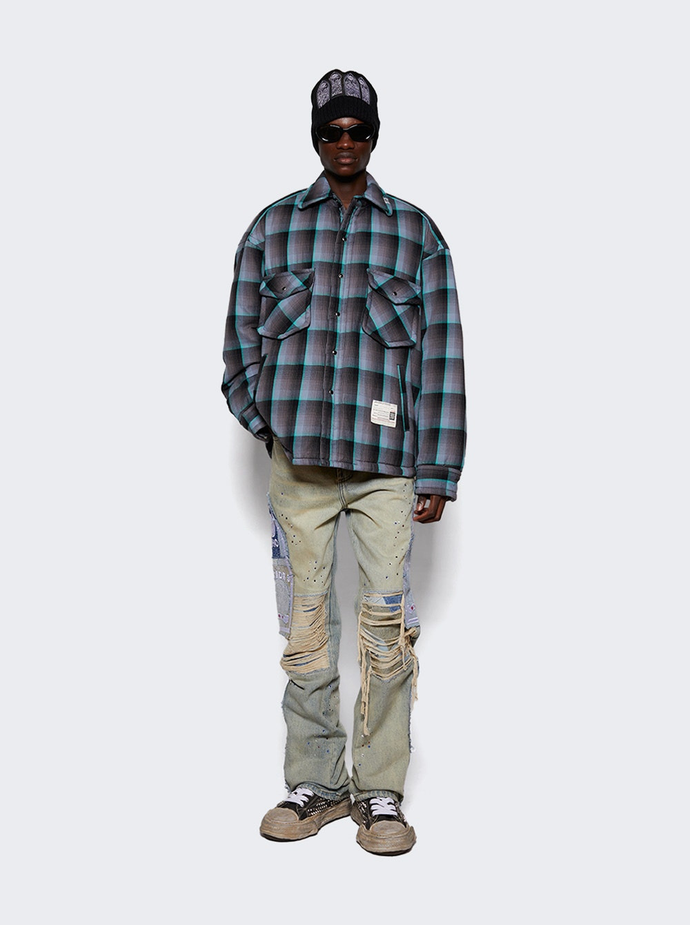 Check Puffer Shirts Blue - 2
