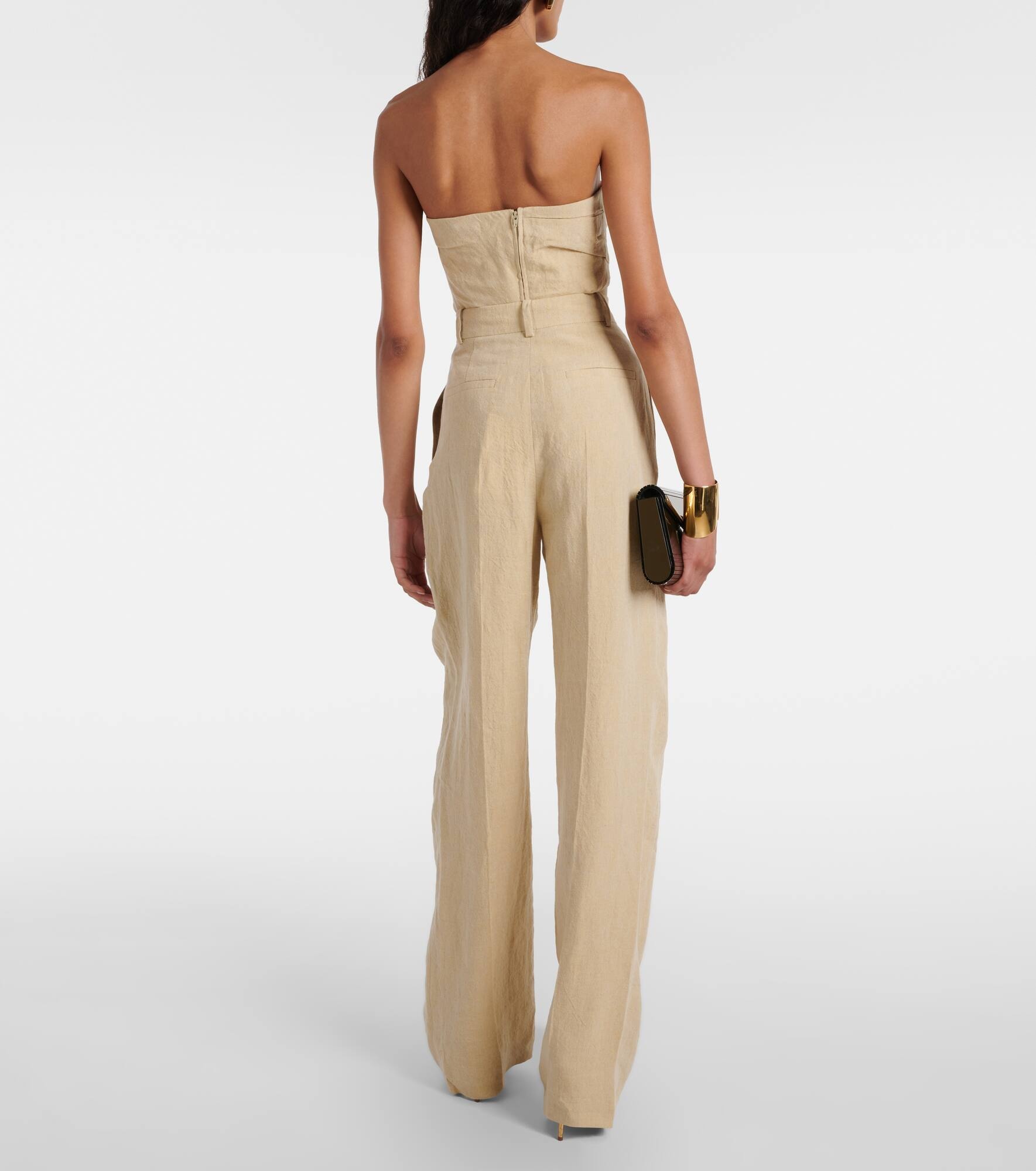 Gabrielle high-rise linen wide-leg pants - 3