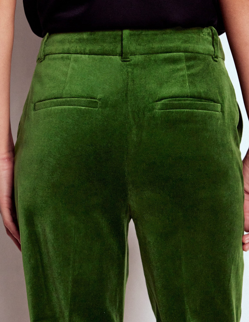Canonbury Velvet Pants-Green Fir 5