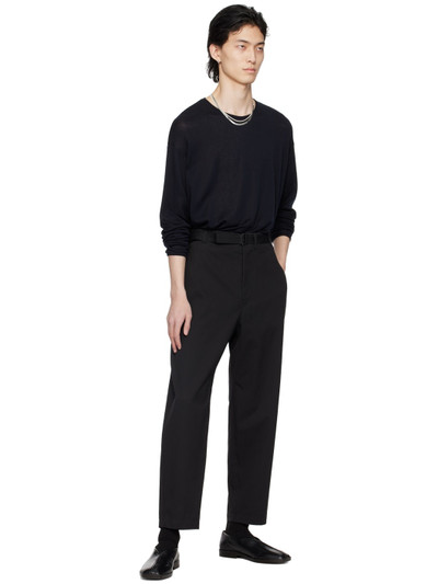Lemaire Black Scoop Neck Long Sleeve T-Shirt outlook