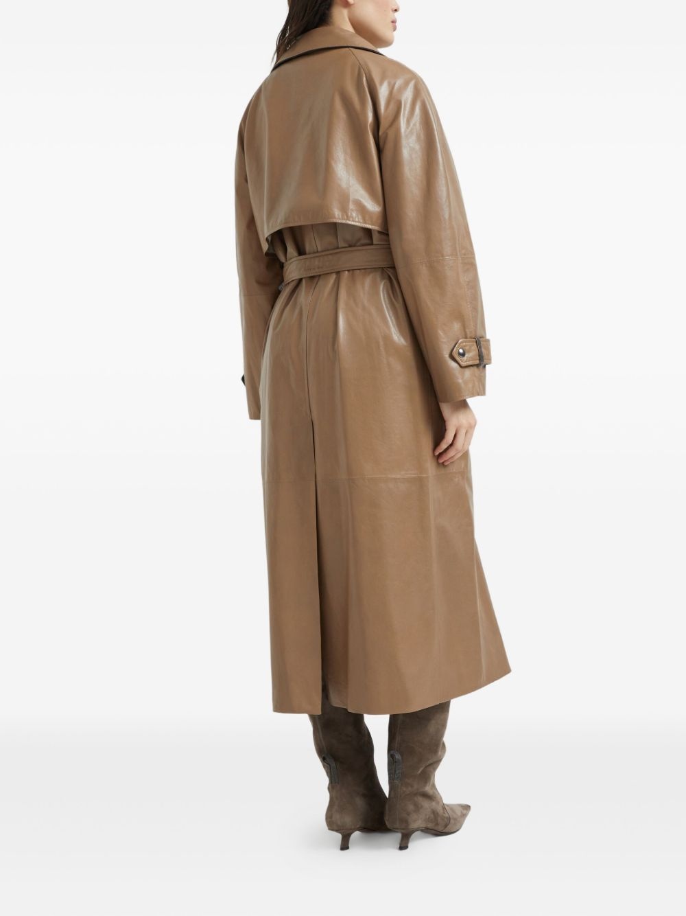 leather trench coat - 4