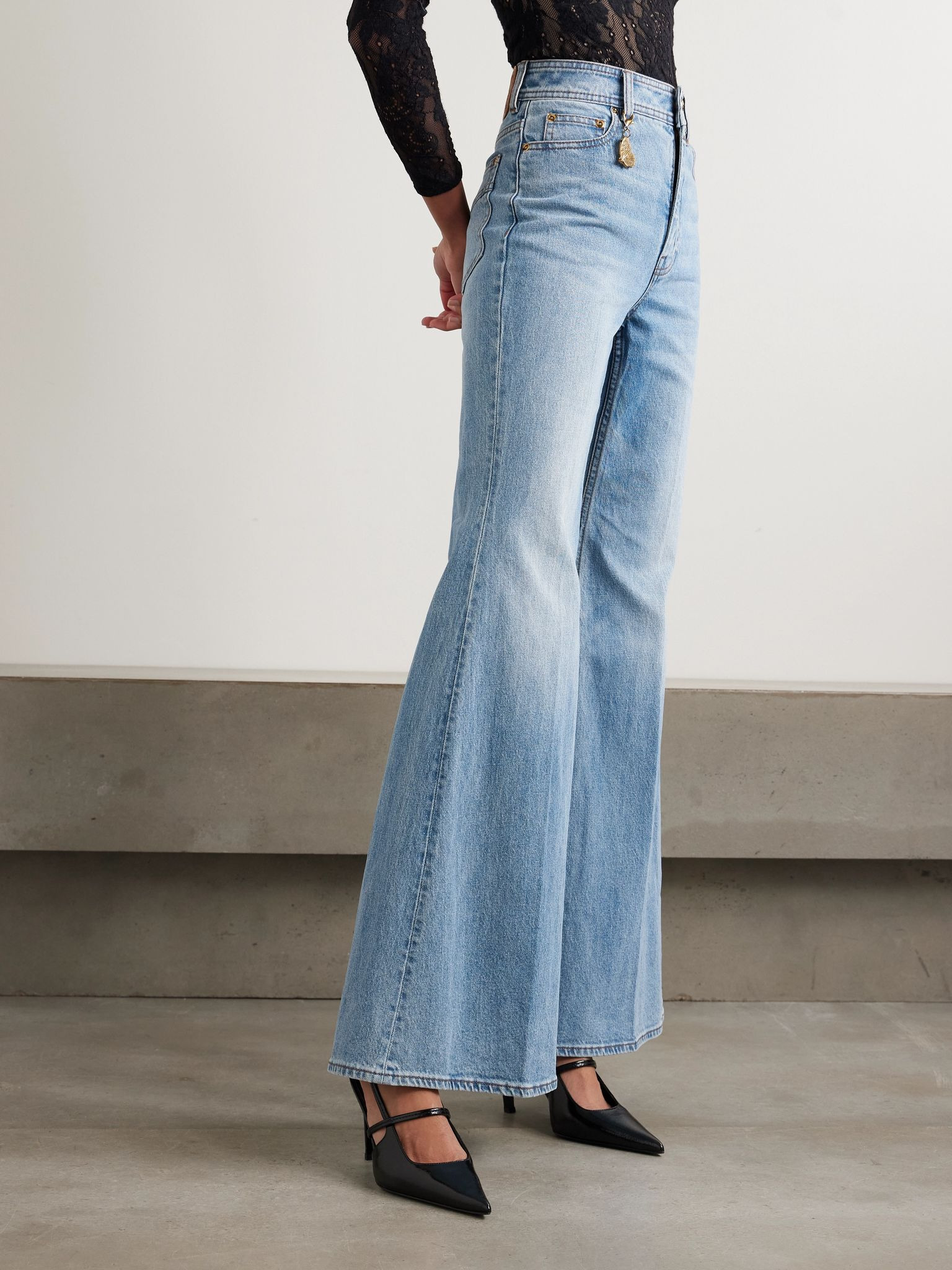 High-rise flared jeans Light denim - 3