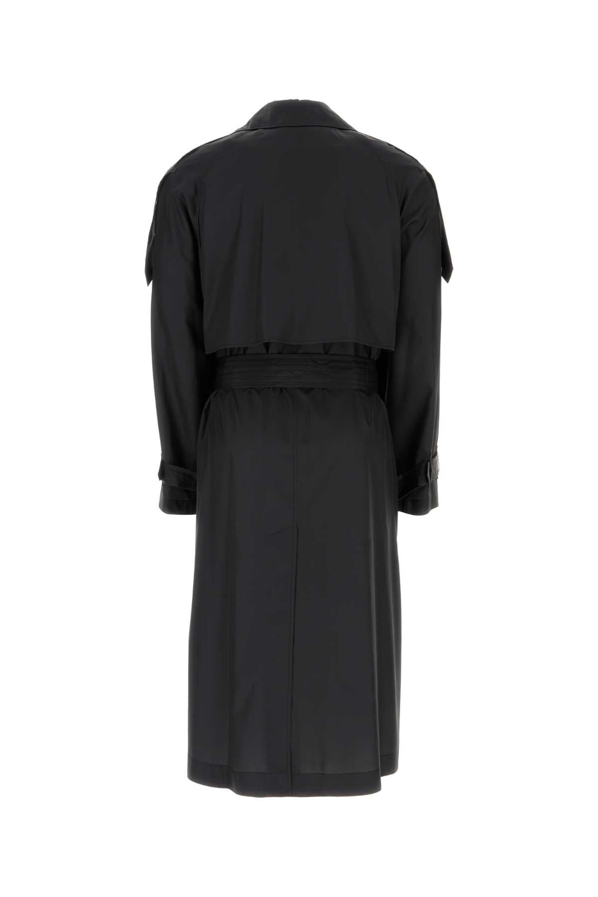 Burberry Men Black Silk Trench Coat - 2
