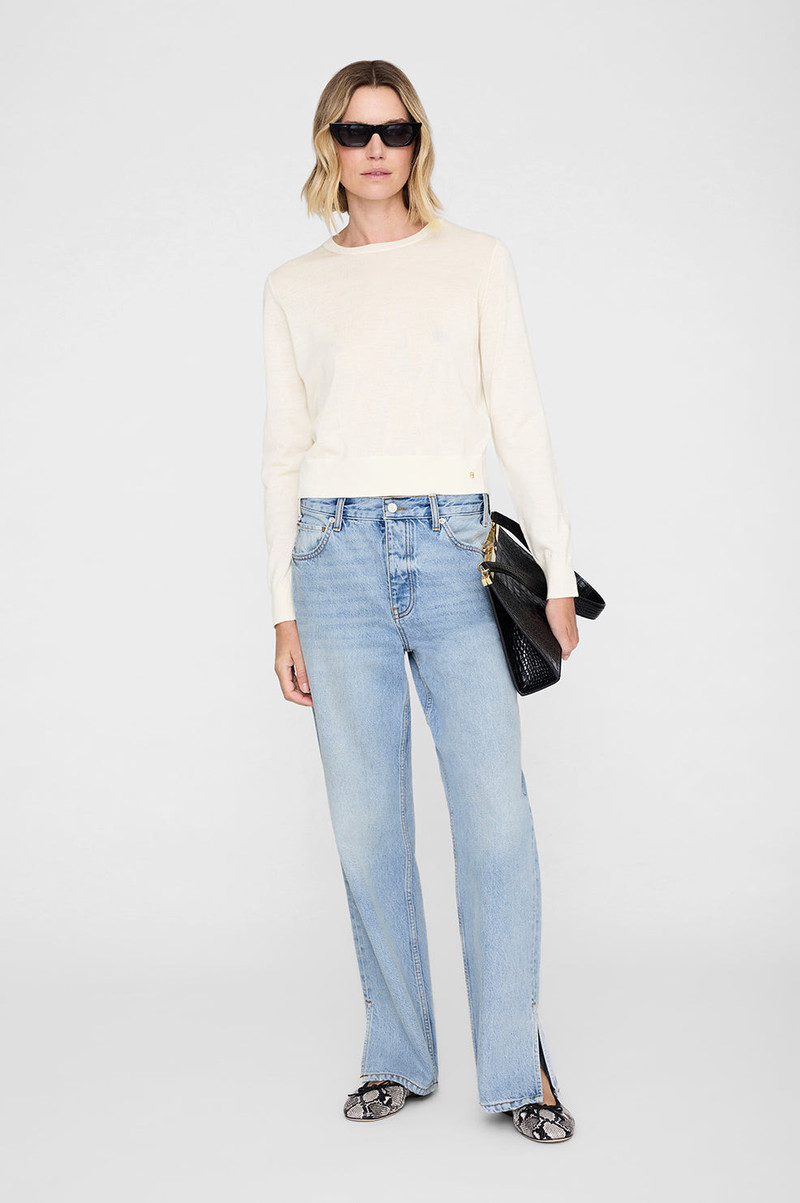 ANINE BING Moni Crop Sweater - Ivory outlook
