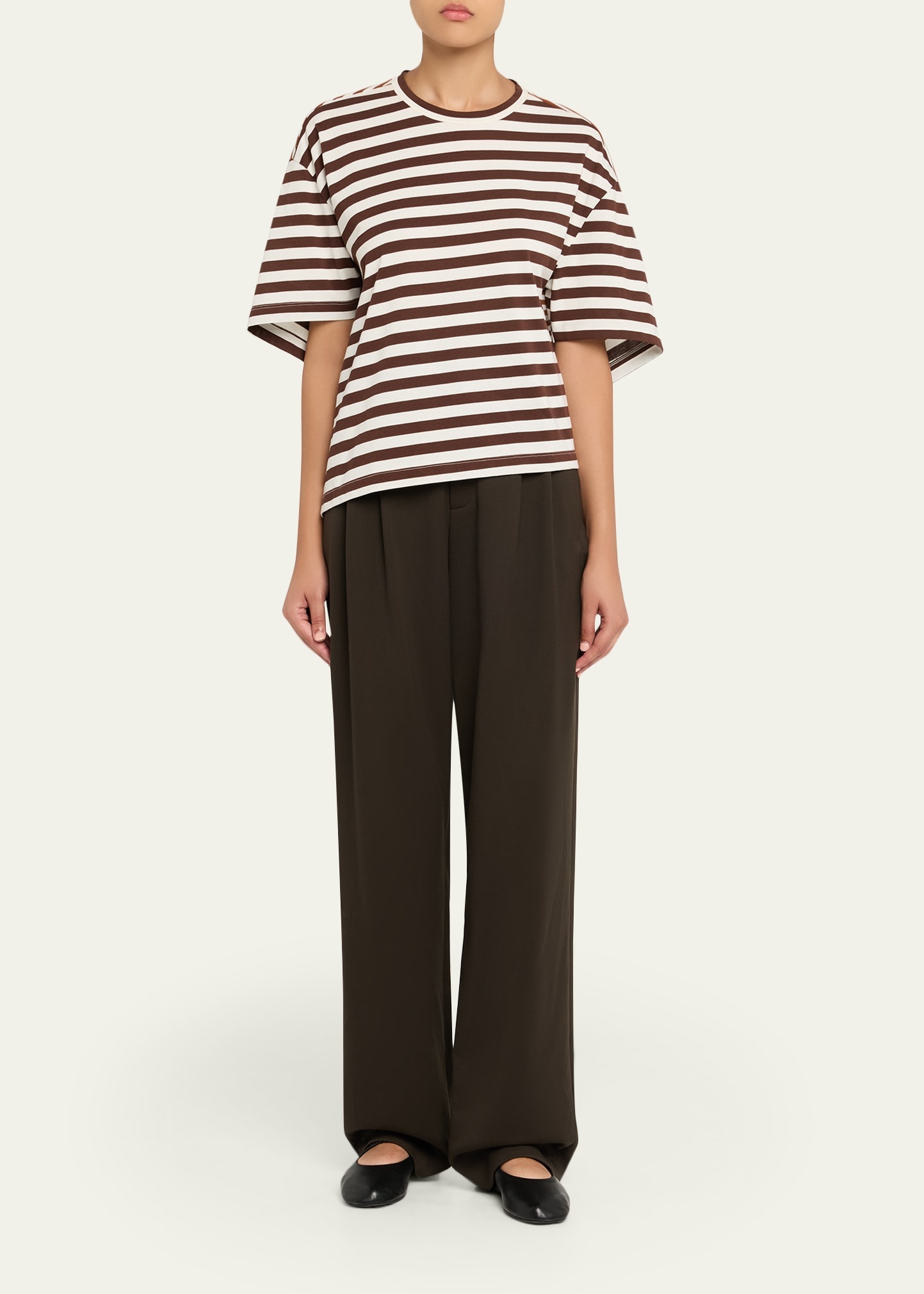 Striped Short-Sleeve Twisted T-Shirt - 2