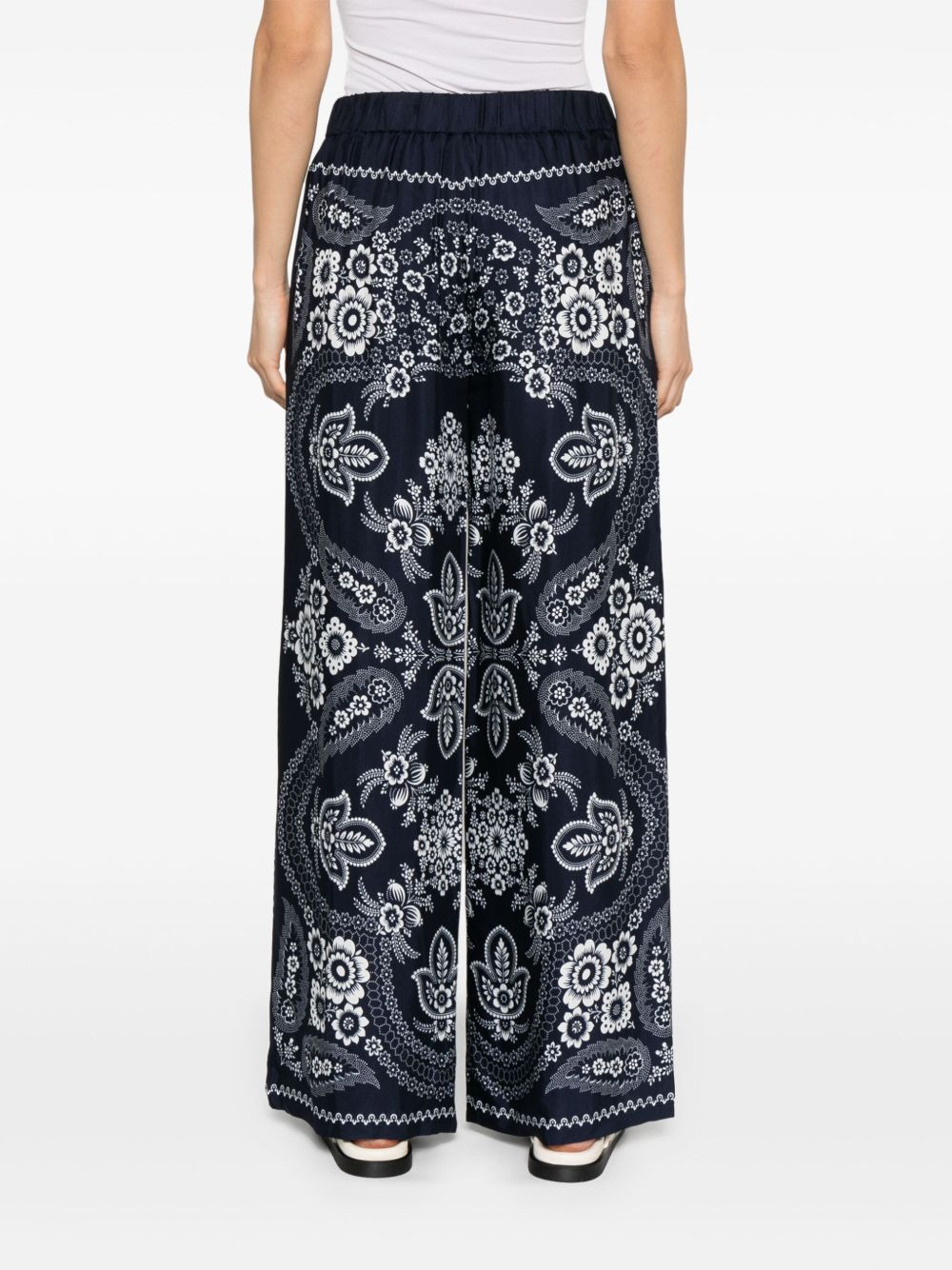 bandana-print wide-leg trousers - 5