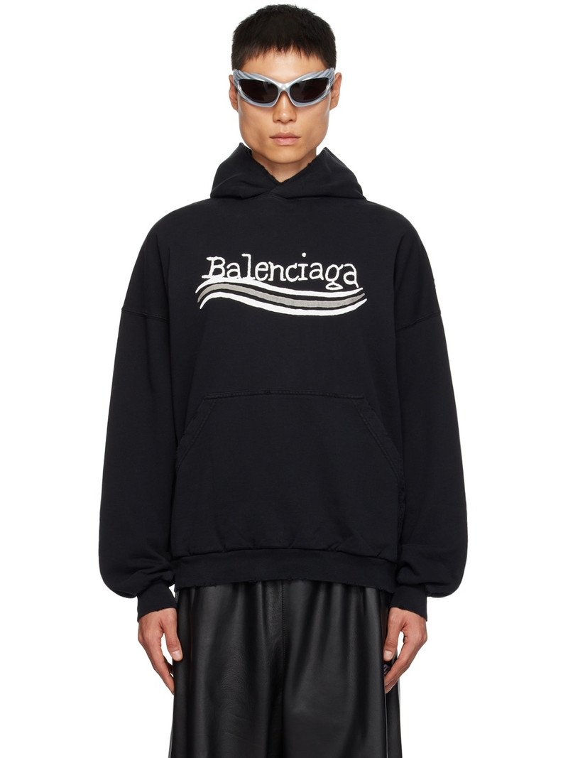 logo-print cotton hoodie - 1