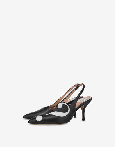 Moschino MOSCHINO SYMBOLS NAPPA LEATHER SLINGBACKS outlook