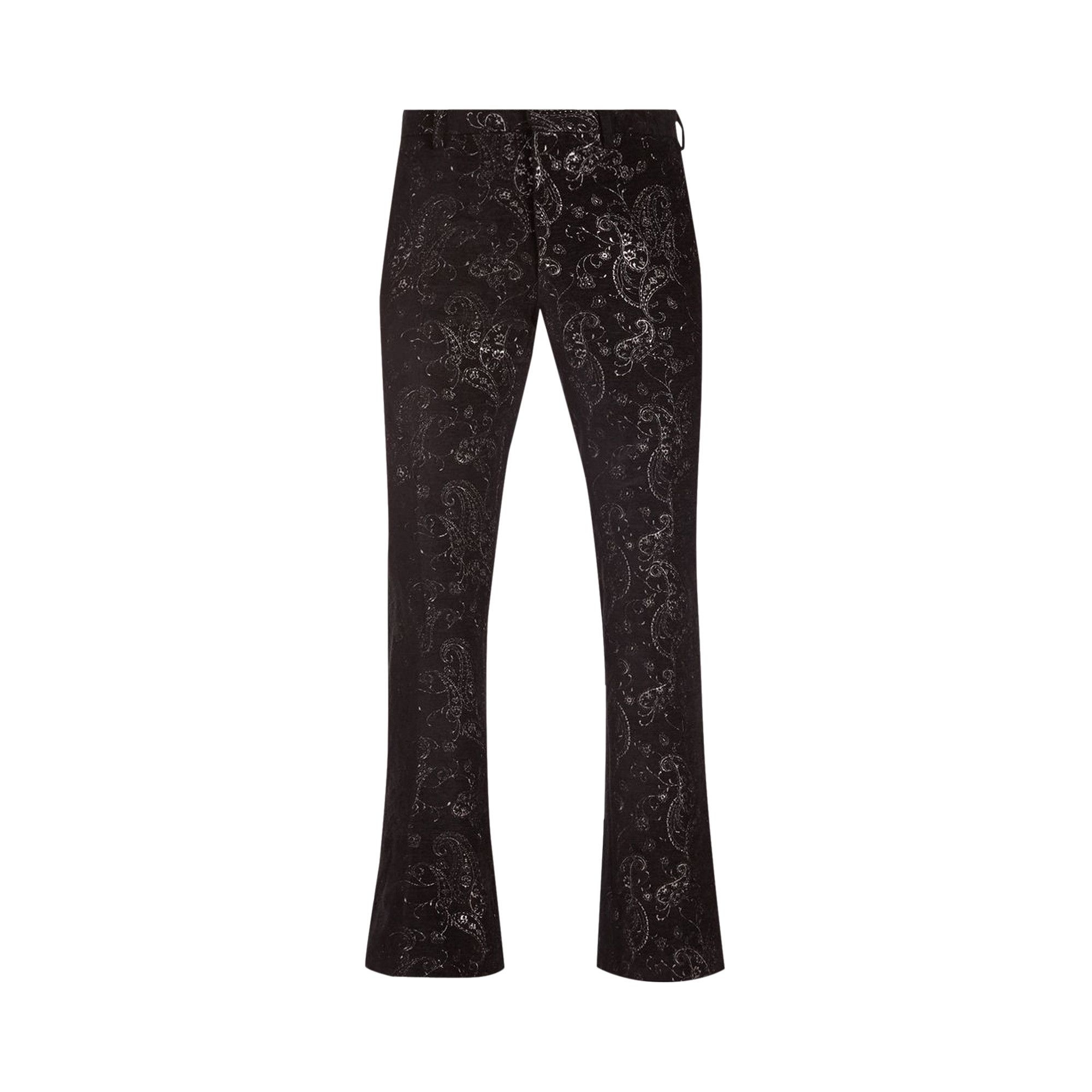 Amiri Paisley Velvet Glitter Flare 'Black' - 1