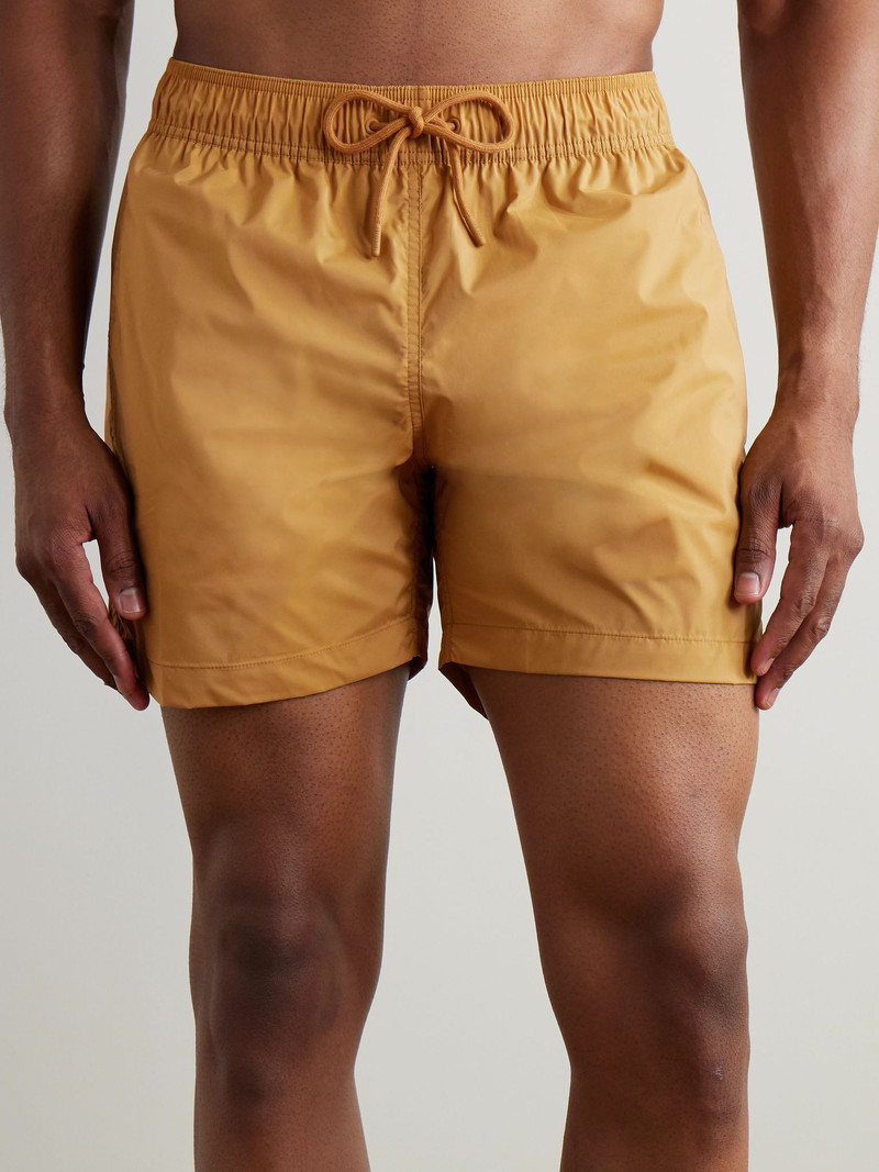 FRESCOBOL CARIOCA Salvador Straight-Leg Mid-Length Recycled Swim Shorts Beige outlook