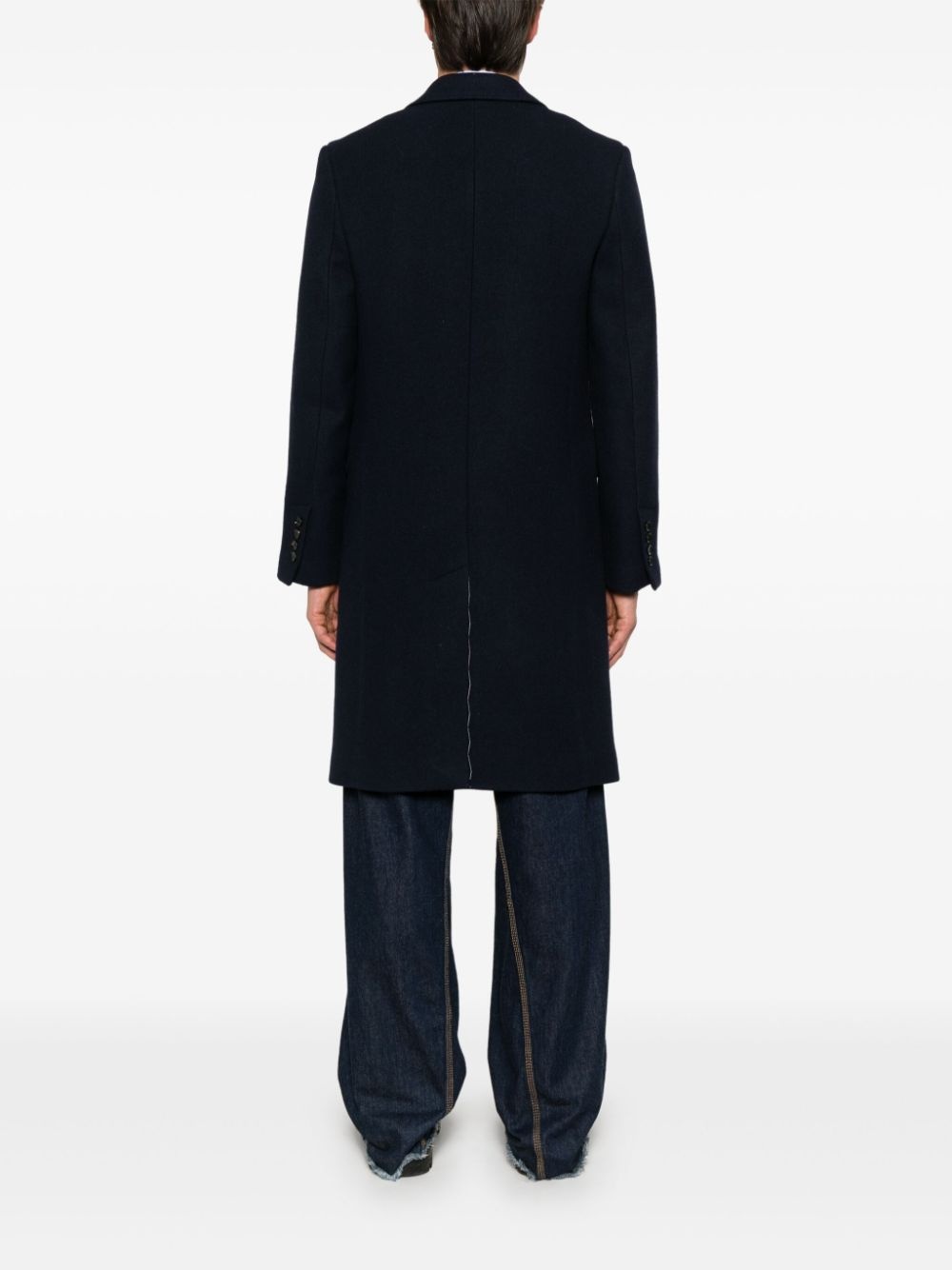 wool single-breasted coat - 4