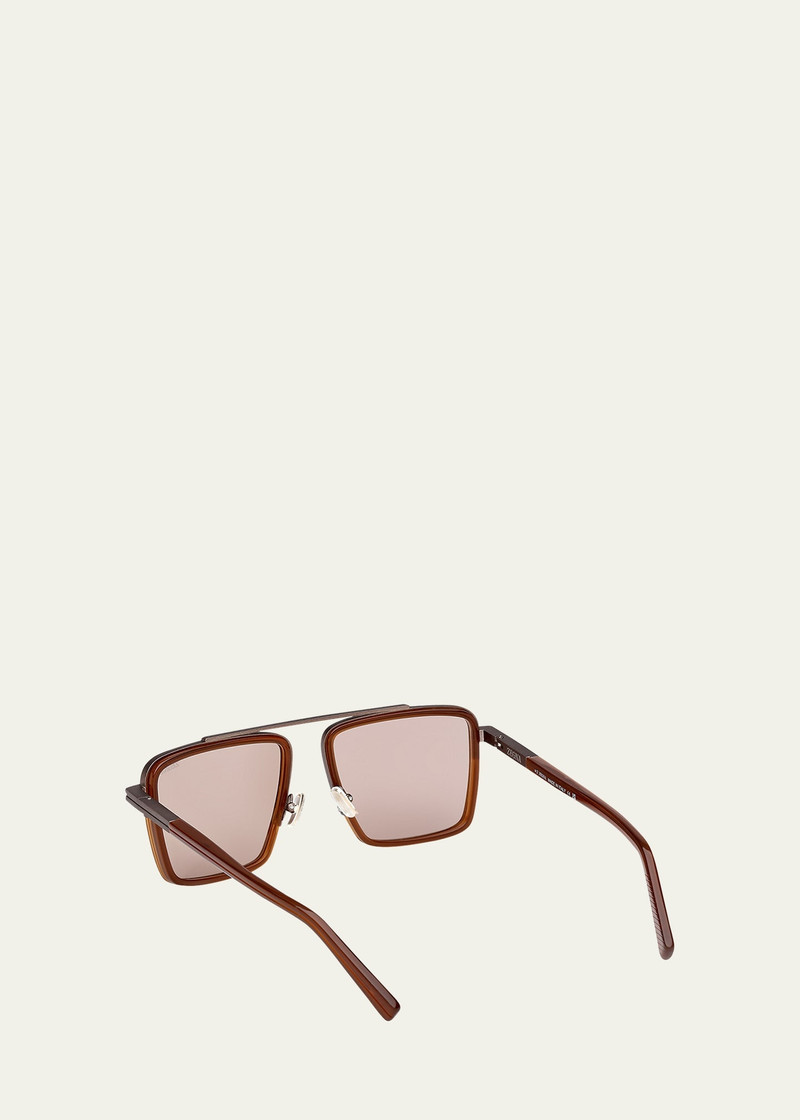 ZEGNA Men's Metal Aviator Sunglasses outlook