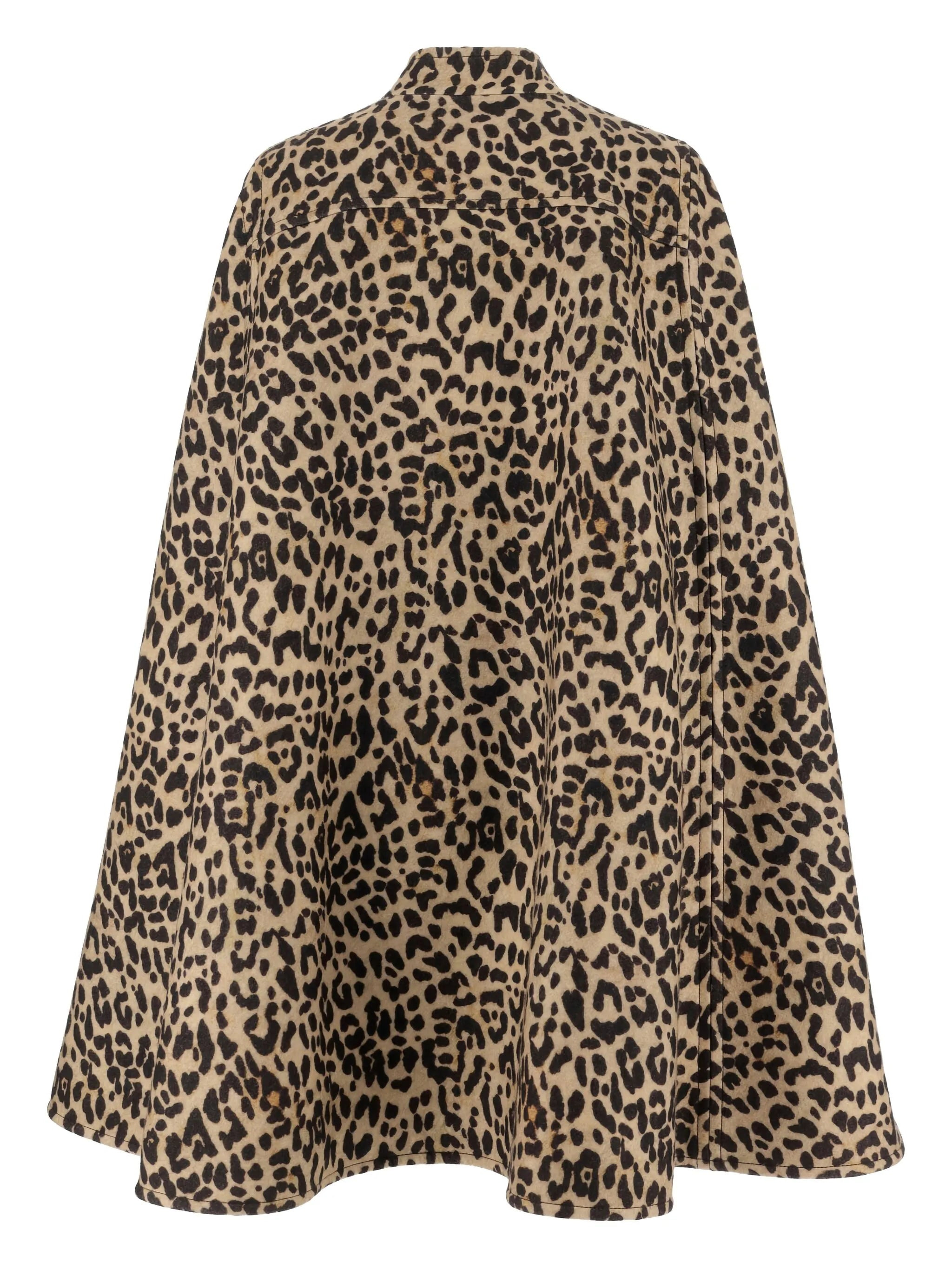 animal-print high-neck cape - 2