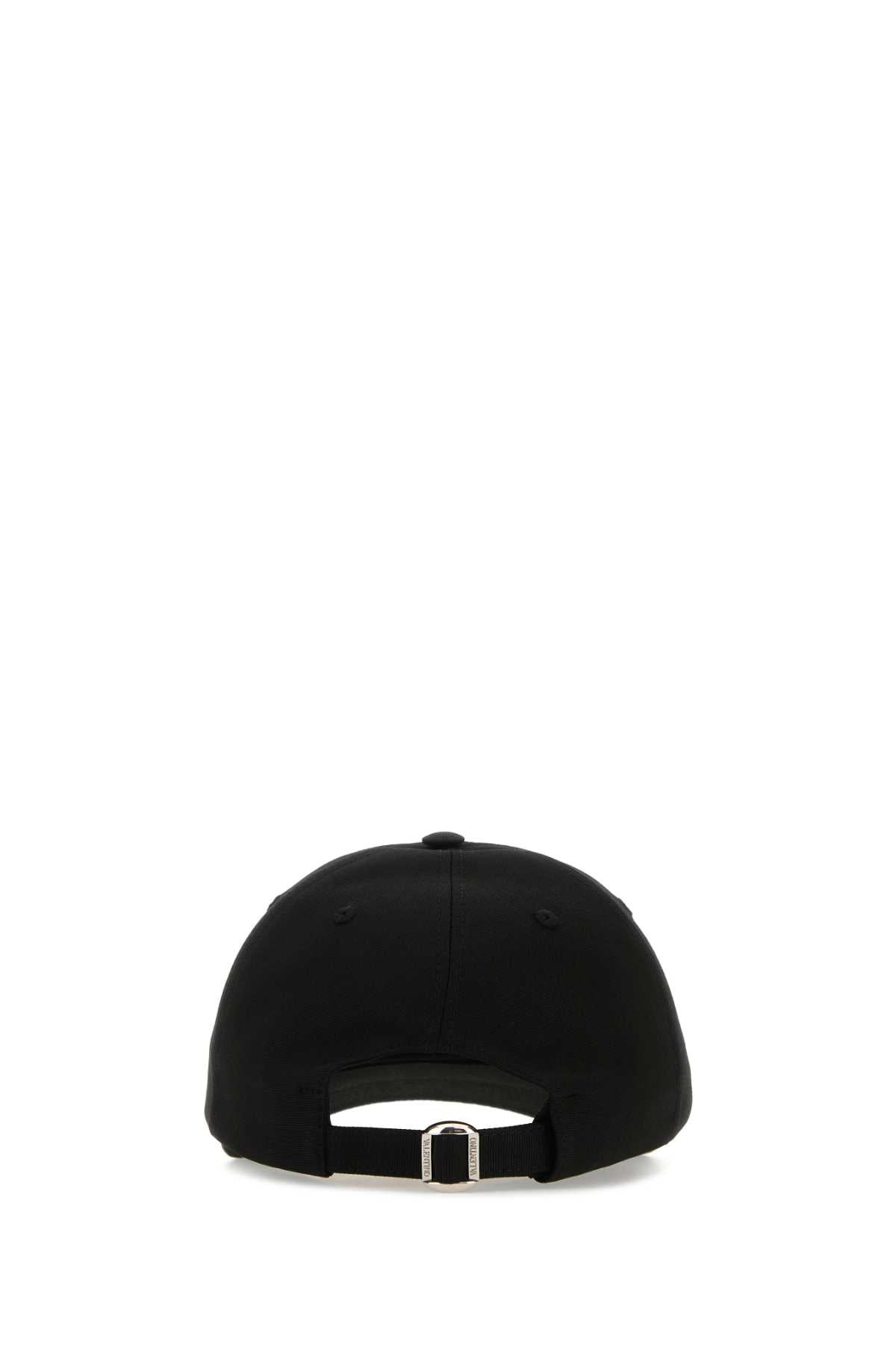 Valentino Garavani Women Black Stretch Cotton Baseball Cap - 3