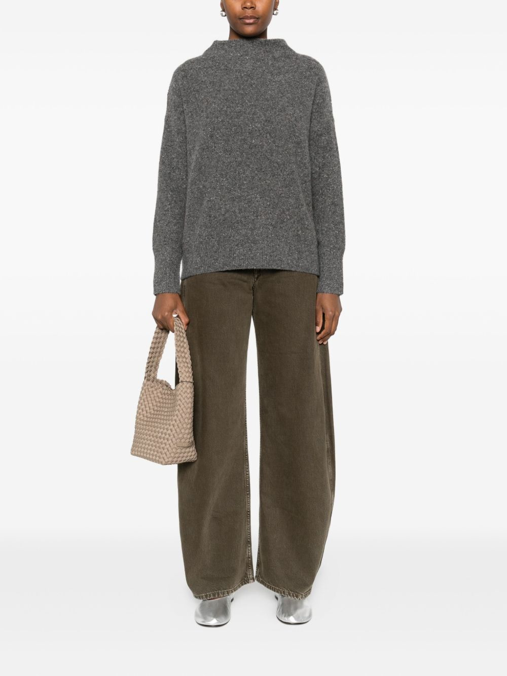 speckled mock-neck sweater - 2