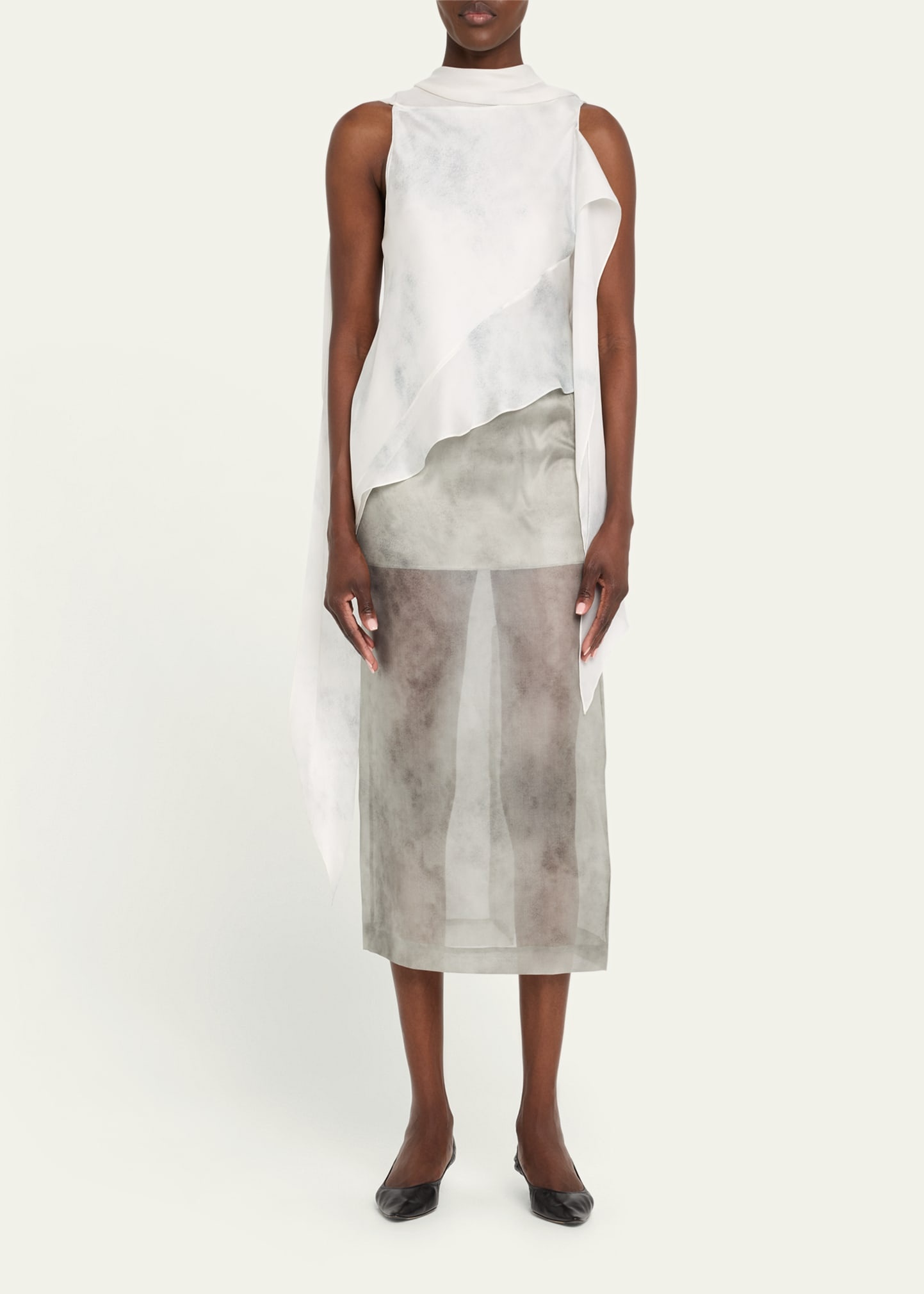 Silk Bias Scarf Top - 2