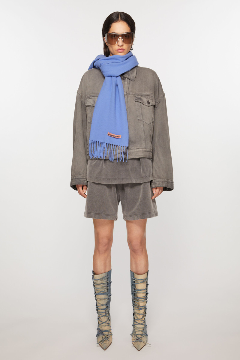 Acne Studios Fringe wool scarf - Narrow - Sweet blue outlook