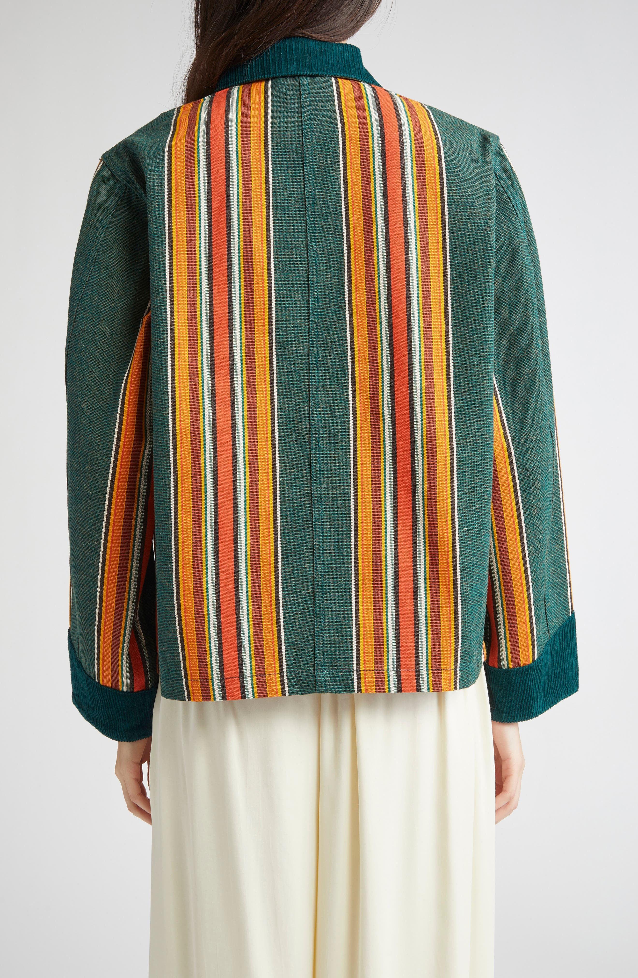 Bode Parakeet Stripe Craft Jacket in Green Multi at Nordstrom - 3