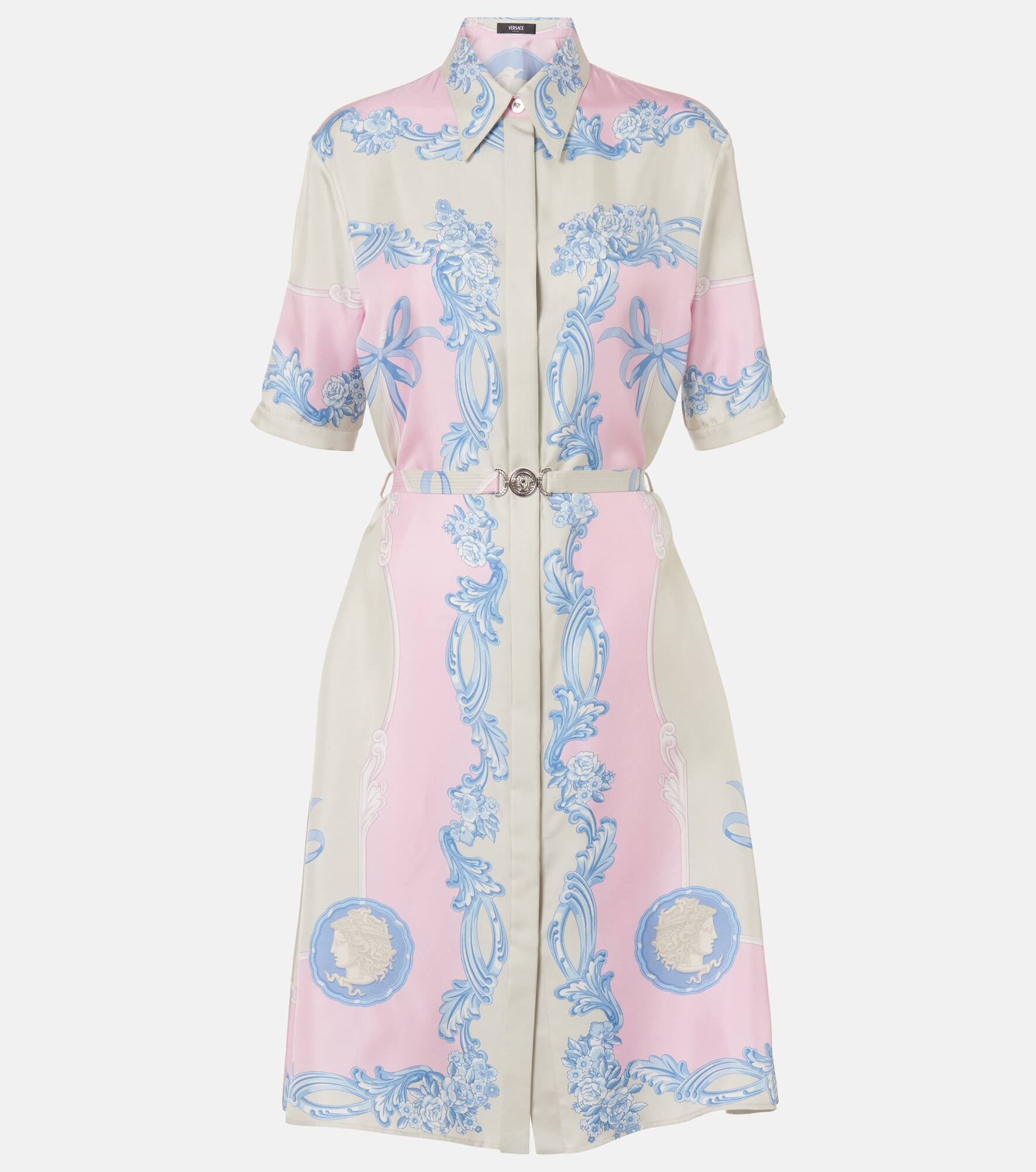 Floral silk shirt dress - 1