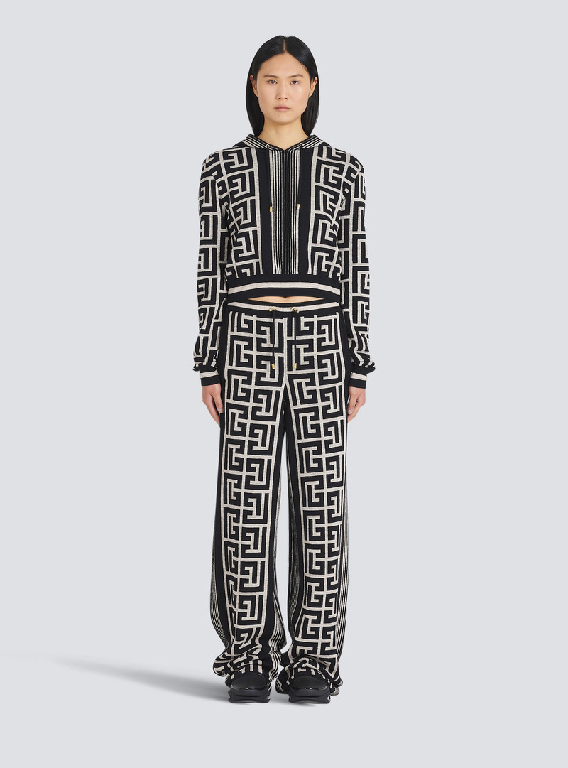 Wide Balmain monogram pants 3