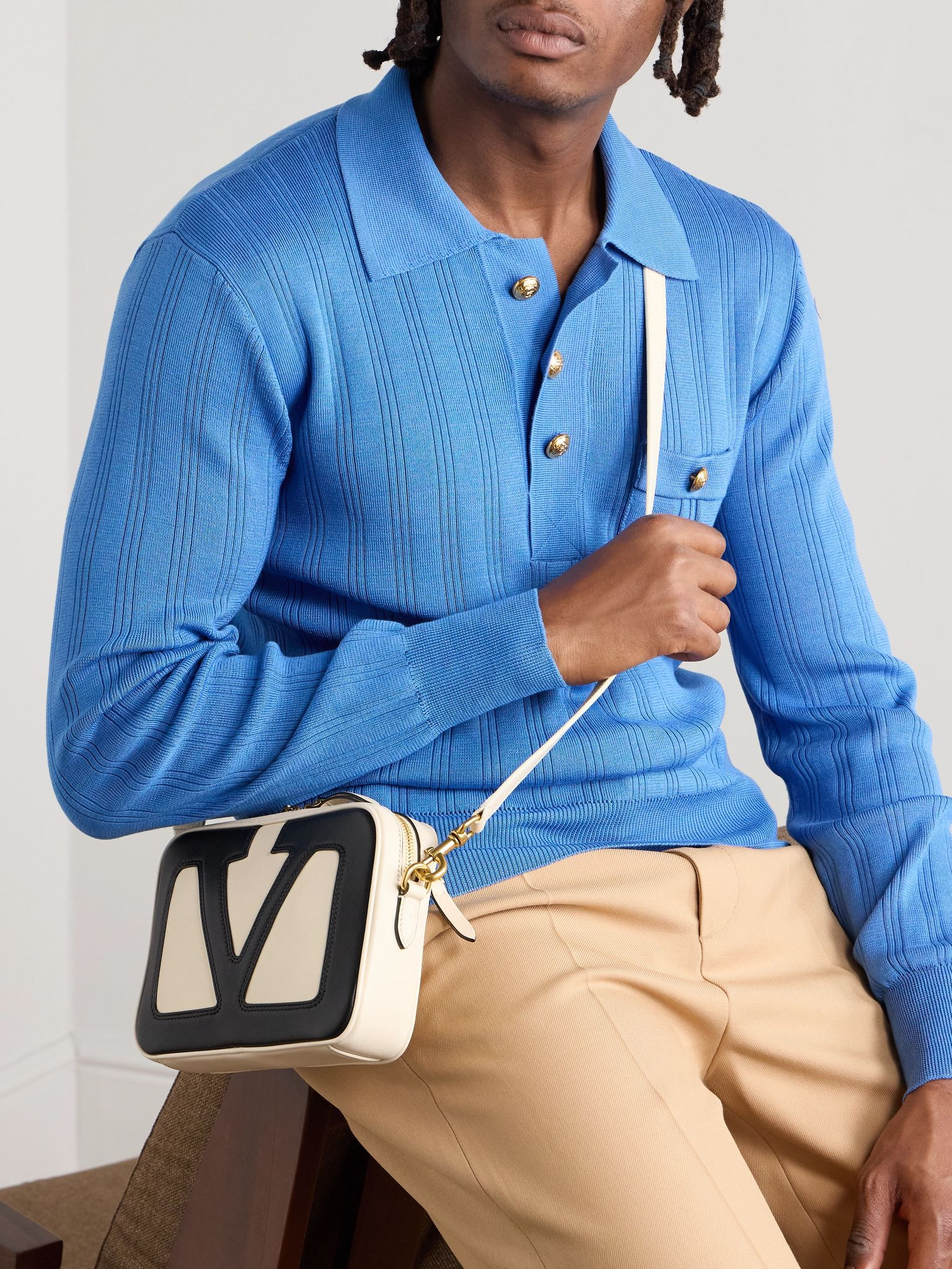 Viva Superstar Two-Tone Leather Messenger Bag Off-white - 2