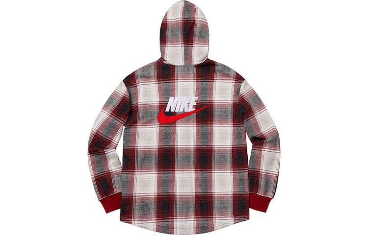 Supreme x Nike Plaid Hooded Sweatshirt 'Burgundy' SUP-FW18-518 - 2