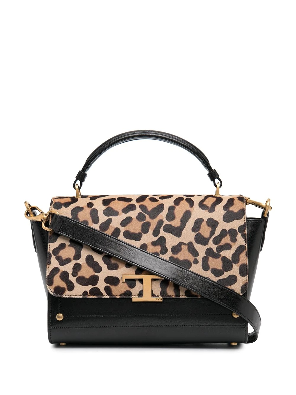 T leopard print crossbody bag - 1