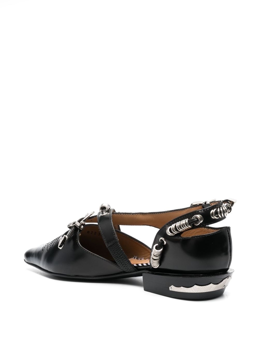 buckled leather ballerina shoes - 3
