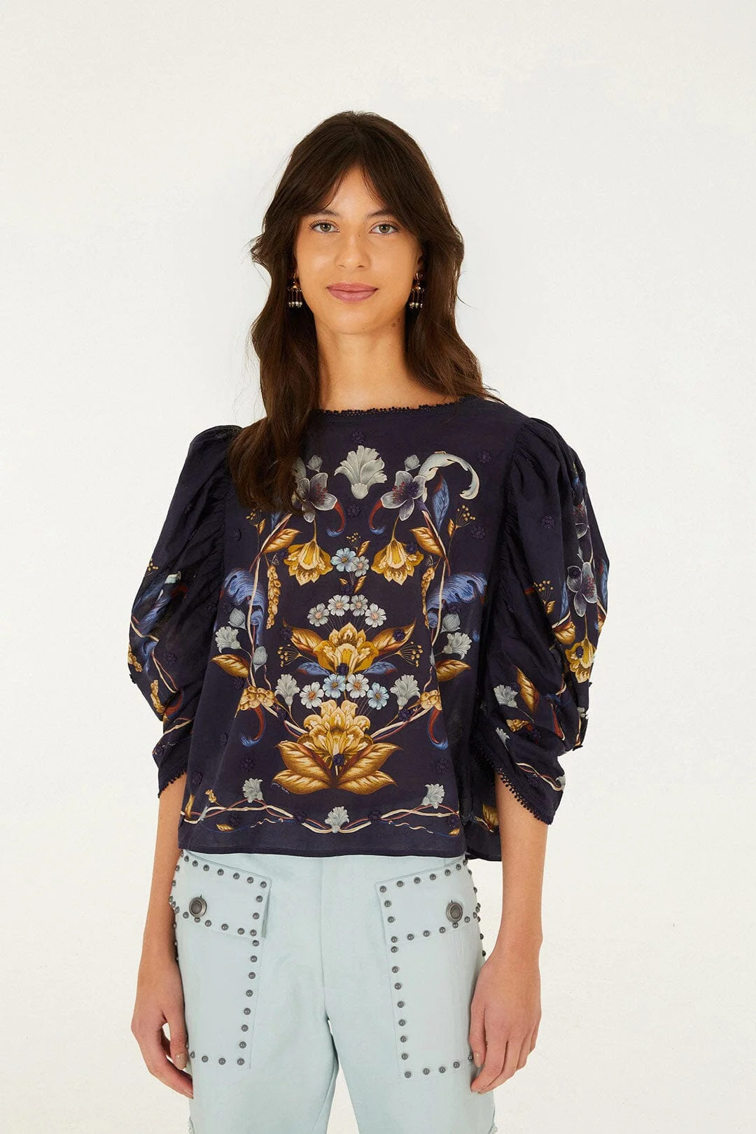 Golden Nature Short Sleeve Blouse - 1