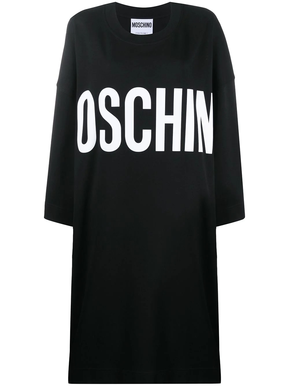 logo print oversized dress - 1