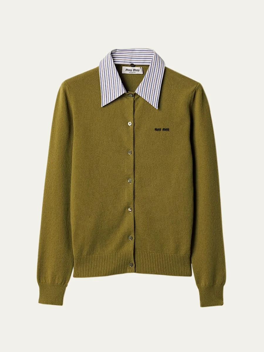 Collared Cashmere Cardigan - 1