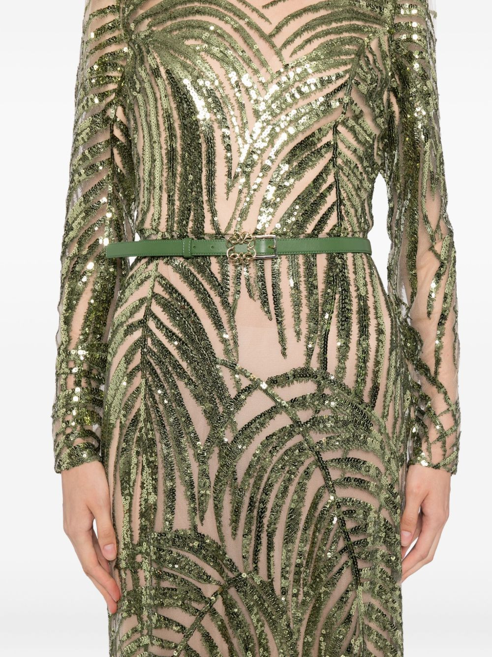 embroidered tulle long dress - 5