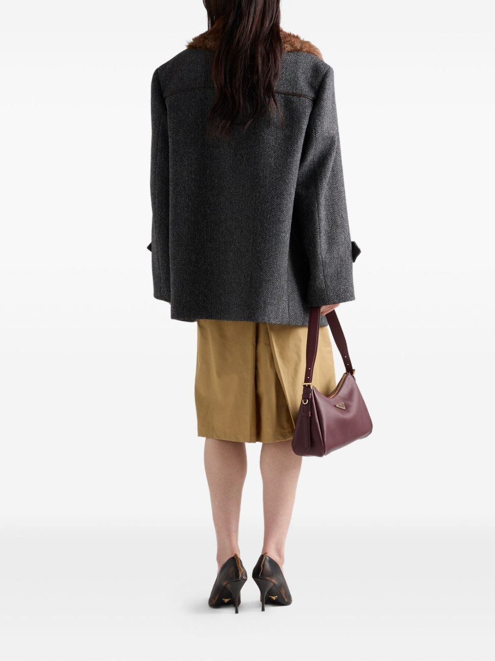 box-pleat kick-pleat midi skirt - 3