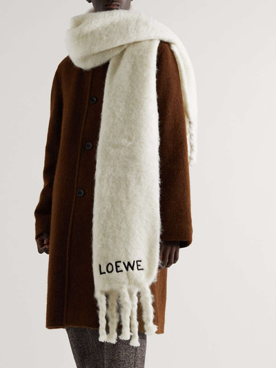 Loewe Oversized Logo-Embroidered Mohair-Blend Scarf outlook