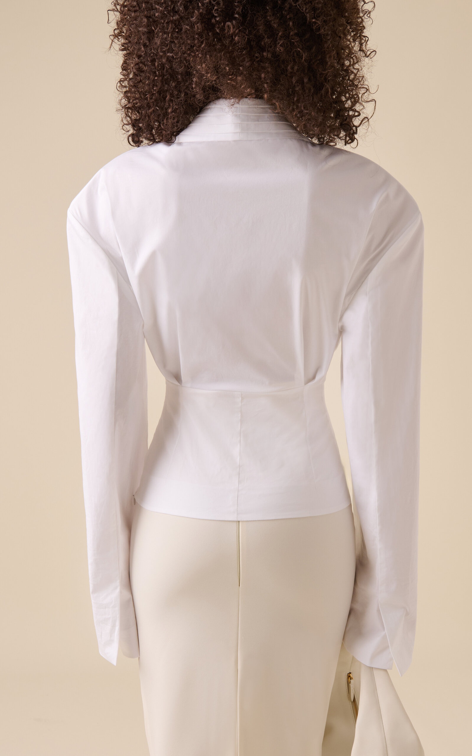 Cummerbund Collar Tuxedo Top white - 5