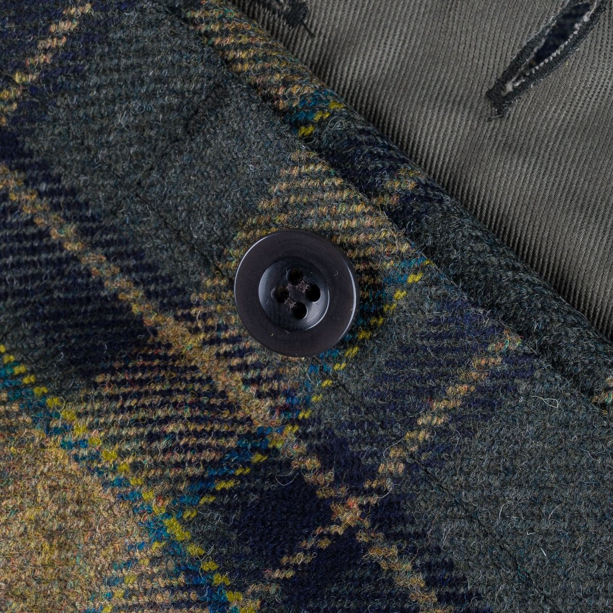 IHDR-434-HHG 14oz Fox Brothers®  Check Flannel CPO Shirt - Rustic Yellow, Hickory & Hunter Green - 13