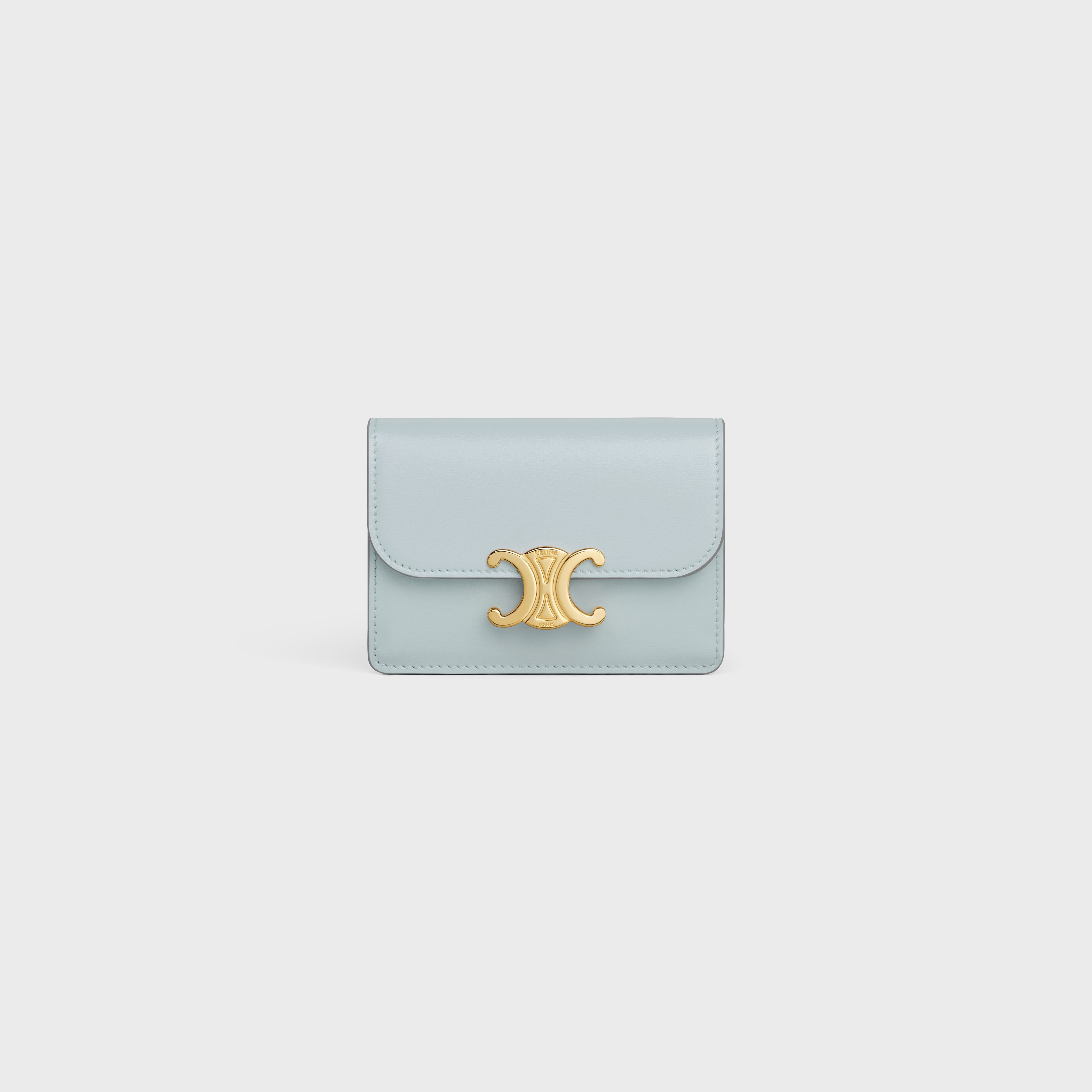 CARD HOLDER WITH FLAP TRIOMPHE IN Shiny calfskin - 1