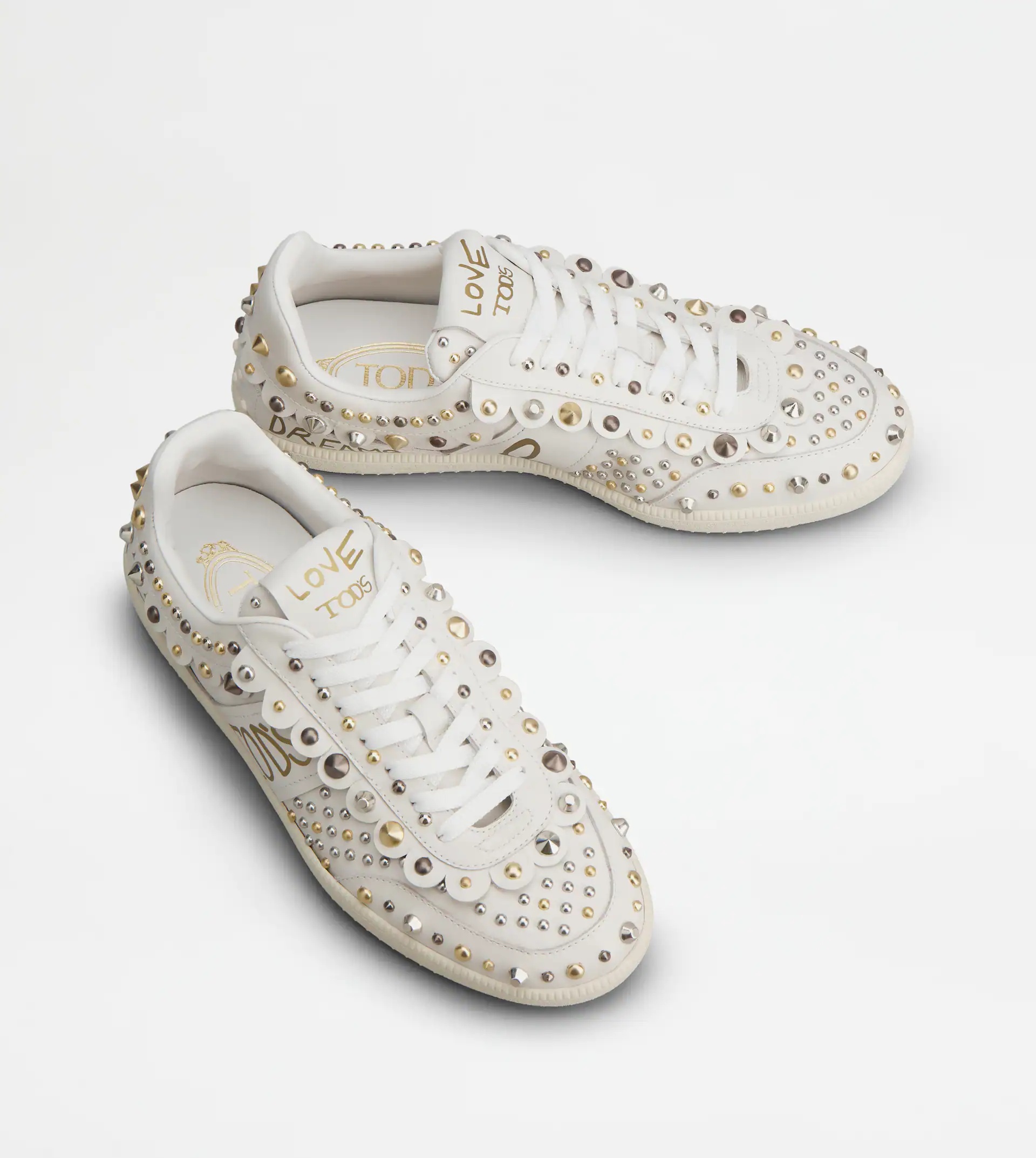 SNEAKERS IN LEATHER - WHITE - 3
