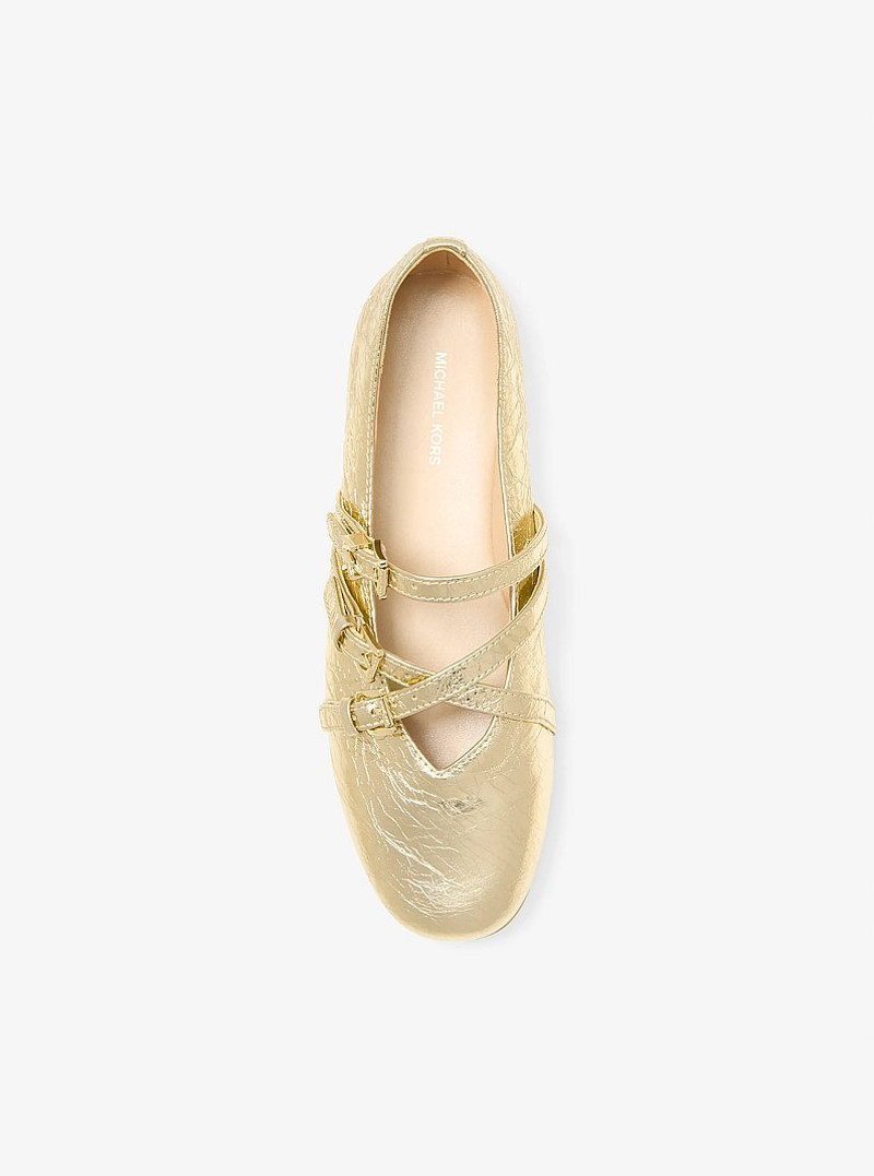 Indy Flex Crackled Metallic Leather Ballet Flat 3