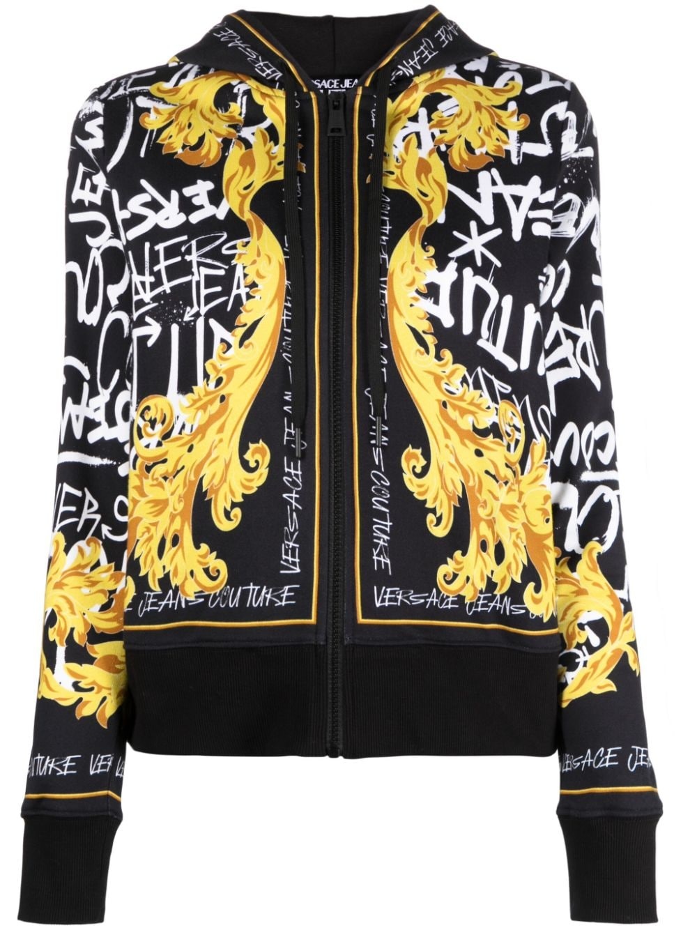 graffiti-print zip-up hoodie - 1