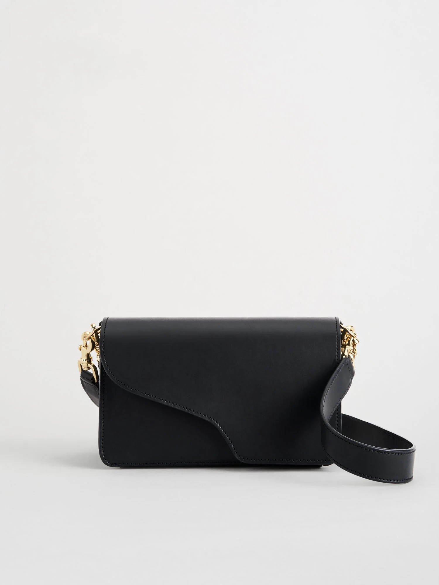 Assisi Black Leather Shoulder Bag - 1