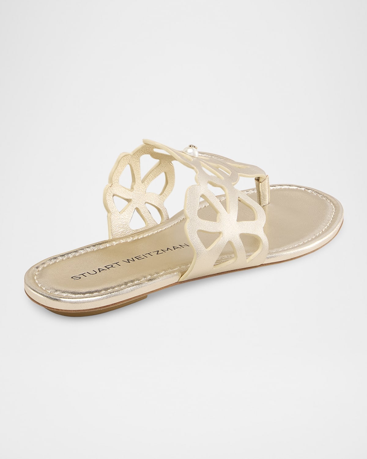 Jasmine Metallic Cutout Thong Sandals - 3