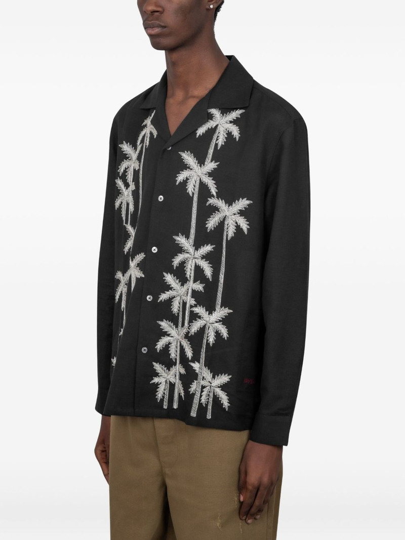 baziszt palm-tree embroidered shirt outlook