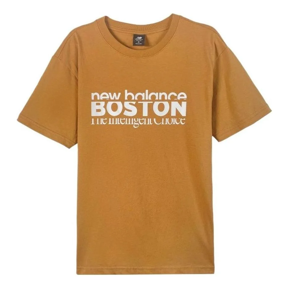 New Balance Boston Print Tee 'Orange White' AMT23308-RIL - 1