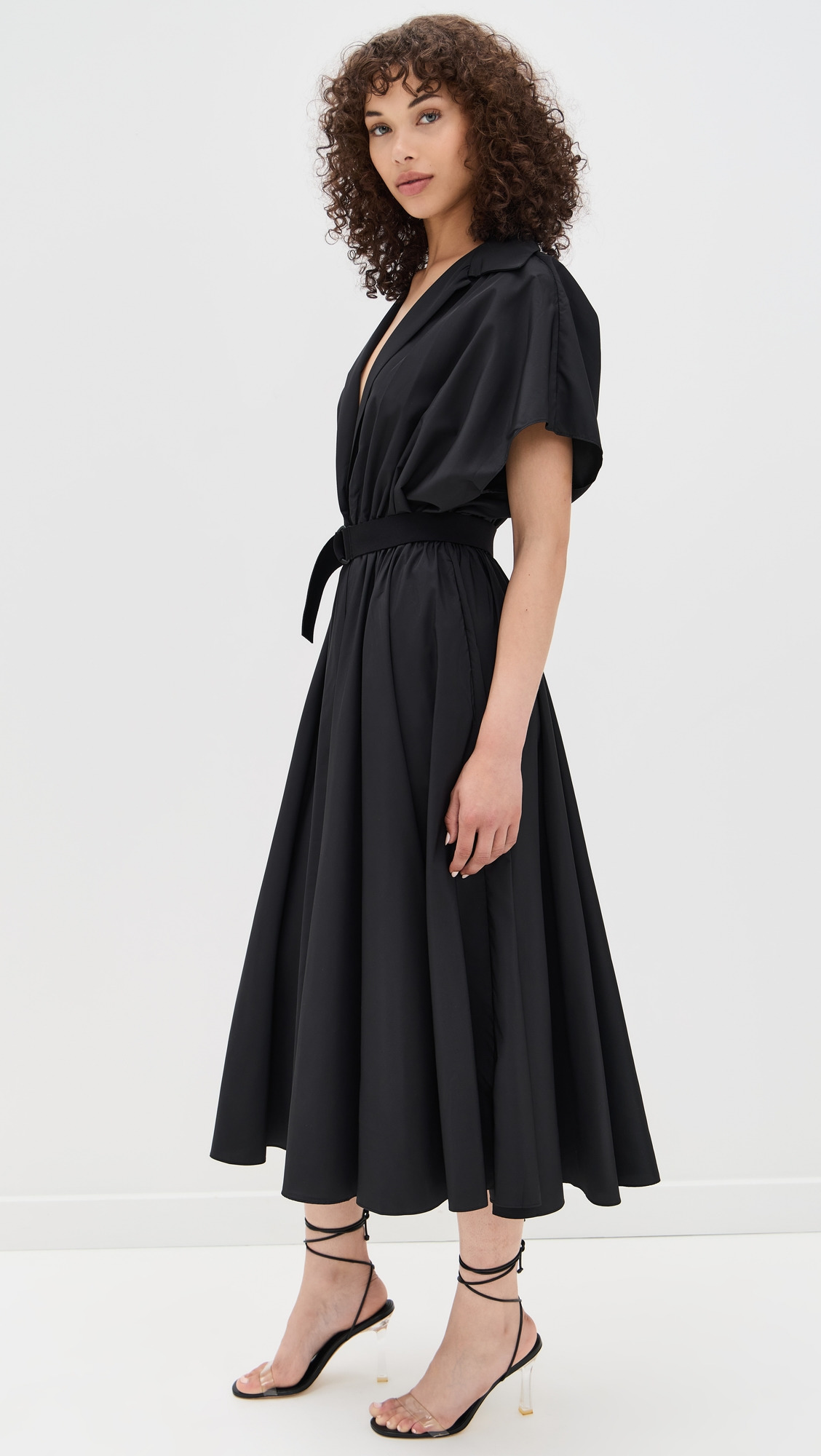 Belted Flared Midi Shirt Dress - 3