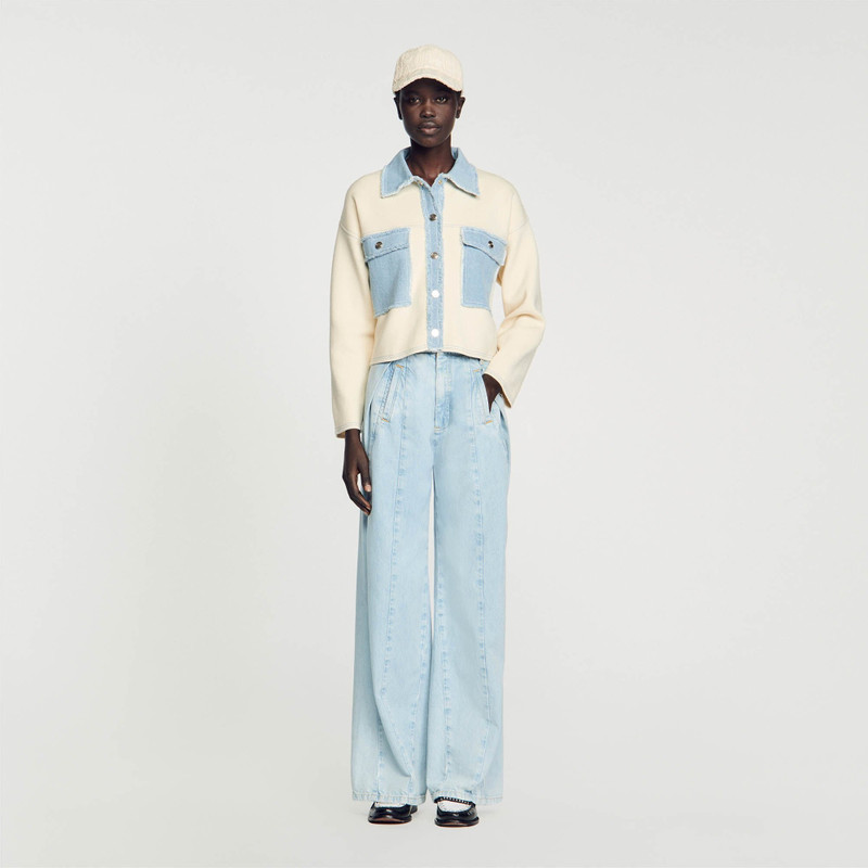 Sandro OVERSIZED DUAL-MATERIAL COATIGAN outlook